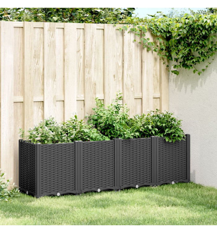 Jardinière noir 160x40x53 cm polypropylène | Mobilier & Déco