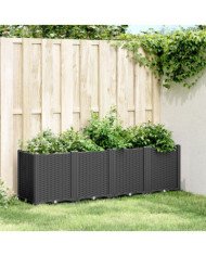Jardinière noir 160x40x53 cm polypropylène | Mobilier & Déco