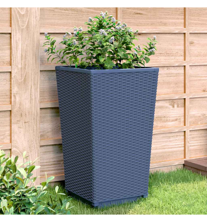 Jardinières 4 pcs bleu gris 32,5x32,5x57 cm PP | Mobilier & Déco