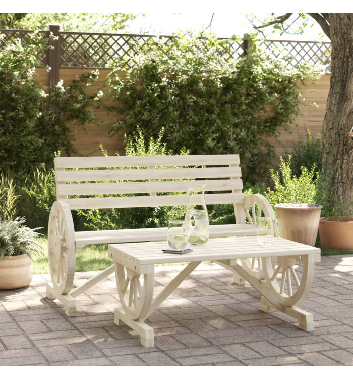 Salon de jardin 2 pcs bois de sapin massif | Mobilier & Déco