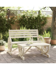 Salon de jardin 2 pcs bois de sapin massif | Mobilier & Déco