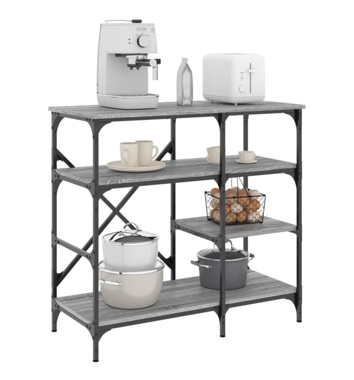 Support de boulanger sonoma gris bois d’ingénierie et métal | Mobilier & Déco