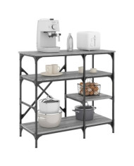 Support de boulanger sonoma gris bois d’ingénierie et métal | Mobilier & Déco