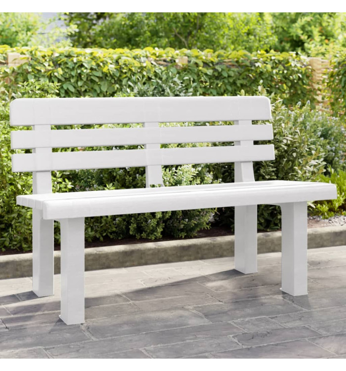 Banc de jardin blanc 110x52x71 cm polypropylène | Mobilier & Déco