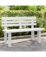Banc de jardin blanc 110x52x71 cm polypropylène | Mobilier & Déco