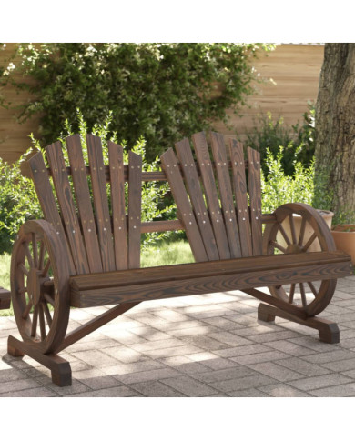 Chaise de jardin Adirondack 2 places bois de sapin massif | Mobilier & Déco