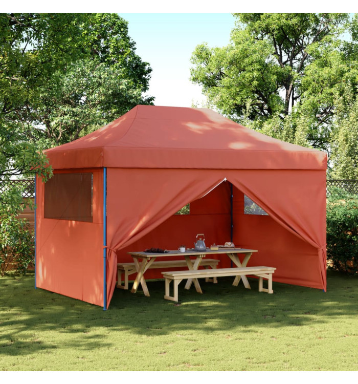 Tente de réception pliable escamotable avec 4 parois latérales | Mobilier & Déco