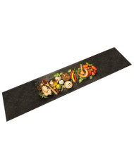 Tapis de cuisine lavable impression d'épices 60x300 cm velours | Mobilier & Déco