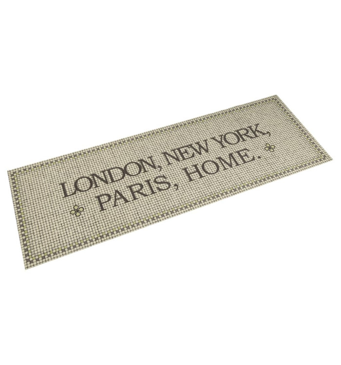 Tapis de cuisine lavable imprimé Home capitales 45x150 cm | Mobilier & Déco