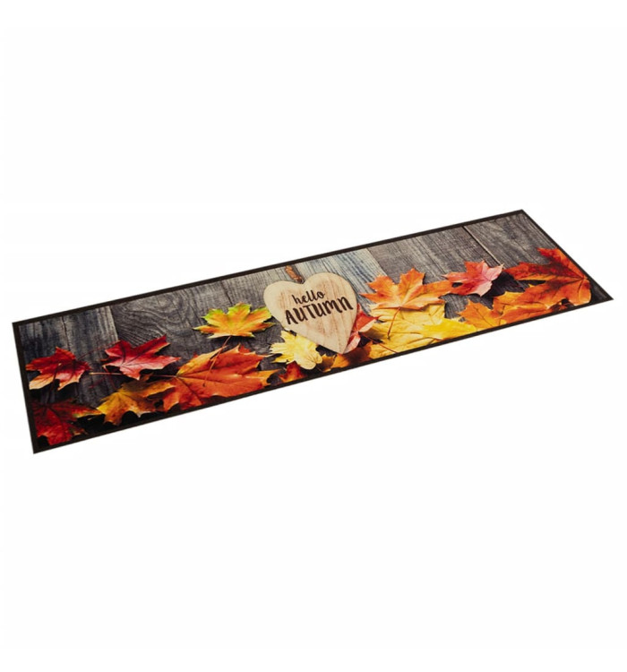 Tapis de cuisine lavable impression d'automne 60x300 cm velours | Mobilier & Déco