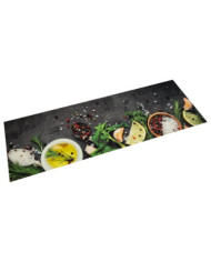 Tapis de cuisine lavable impression d'épices 60x180 cm velours | Mobilier & Déco