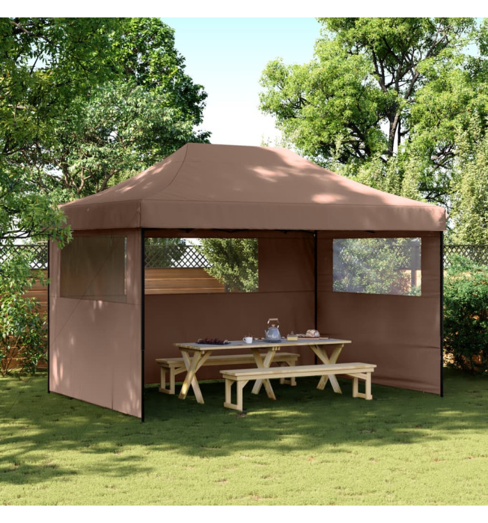 Tente de réception pliable escamotable avec 3 parois latérales | Mobilier & Déco