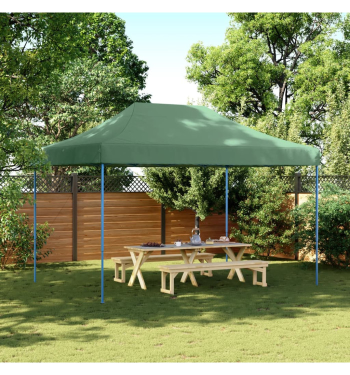 Tente de réception pliable escamotable vert 410x279x315 cm | Mobilier & Déco