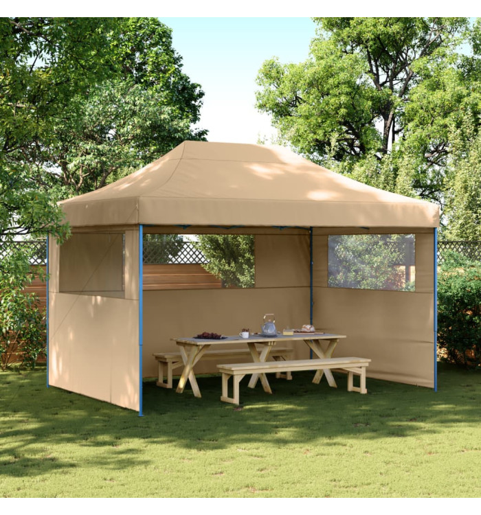 Tente de réception pliable escamotable avec 3 parois latérales | Mobilier & Déco
