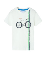 T-shirt pour enfants avec manches courtes écru 104 | Mobilier & Déco
