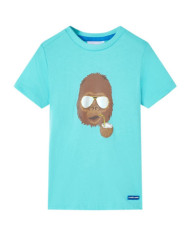 T-shirt pour enfants avec manches courtes aqua 140 | Mobilier & Déco