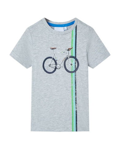 T-shirt pour enfants avec manches courtes gris 116 | Mobilier & Déco