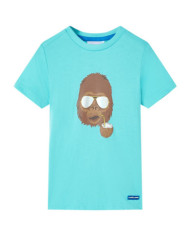 T-shirt pour enfants avec manches courtes aqua 116 | Mobilier & Déco