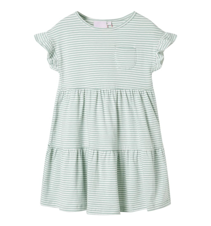Robe pour enfants à manches à volants menthe 104 | Mobilier & Déco