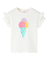 T-shirt pour enfants écru 140 | Mobilier & Déco
