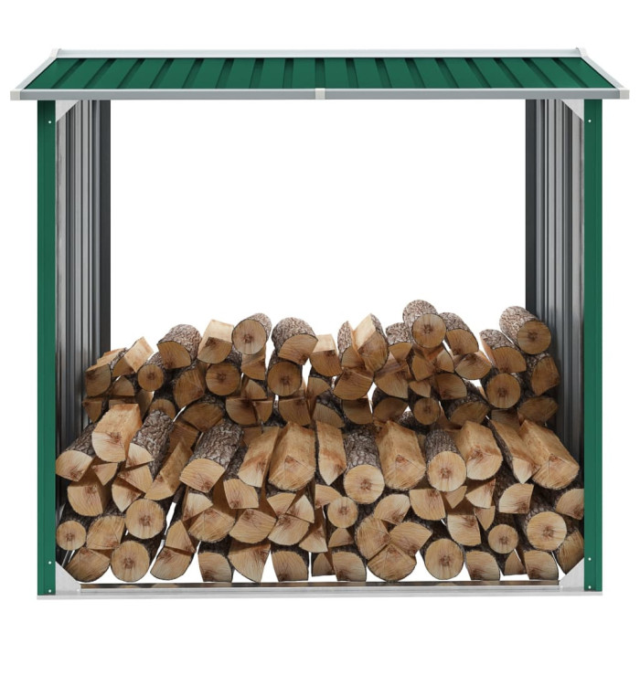 Abri de stockage de bois Acier galvanisé 172x91x154 cm Vert | Mobilier & Déco