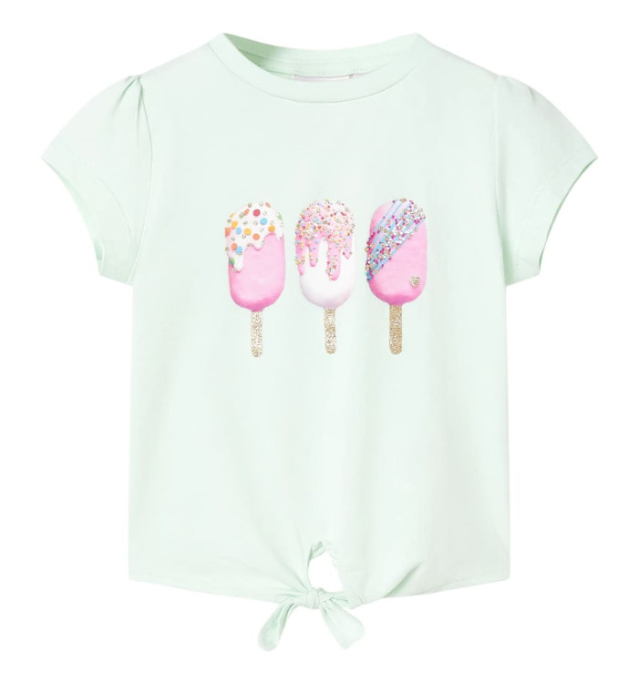 T-shirt pour enfants menthe claire 140 | Mobilier & Déco