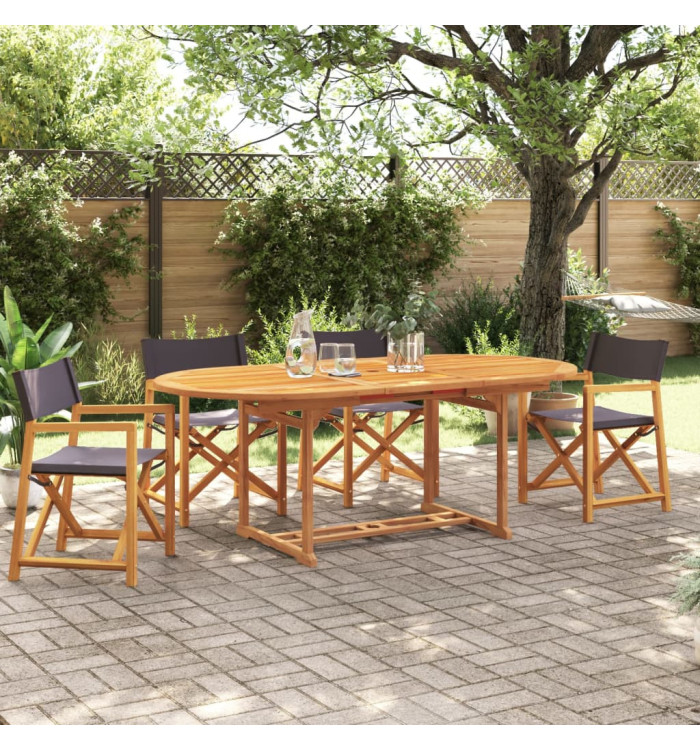 Chaises de jardin pliables lot de 4 gris foncé tissu | Mobilier & Déco