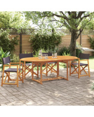 Chaises de jardin pliables lot de 4 gris foncé tissu | Mobilier & Déco