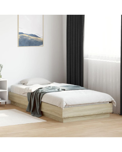 Cadre de lit sans matelas chêne sonoma 90x200 cm | Mobilier & Déco