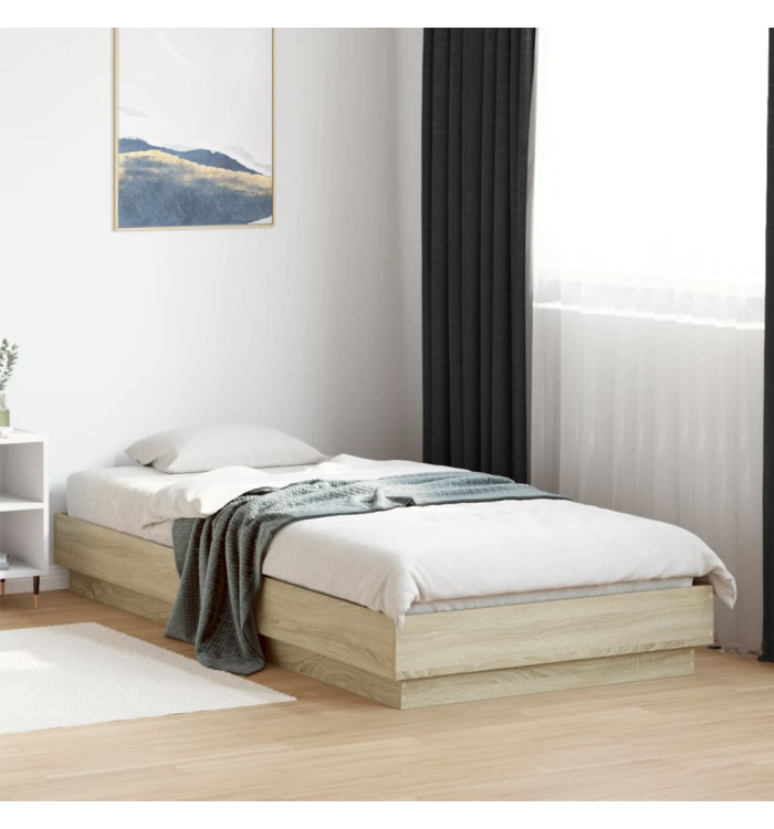 Cadre de lit sans matelas chêne sonoma 90x200 cm | Mobilier & Déco