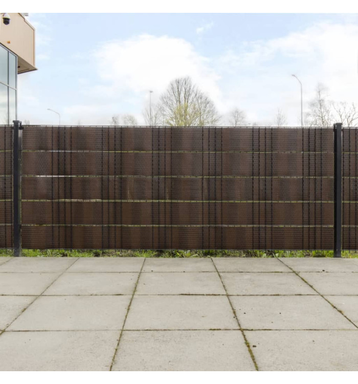 Paravents de balcon 5 pcs marron et noir 255x19cm résine tressé | Mobilier & Déco