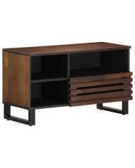 Meuble TV marron 80x34x46 cm bois massif de manguier | Mobilier & Déco