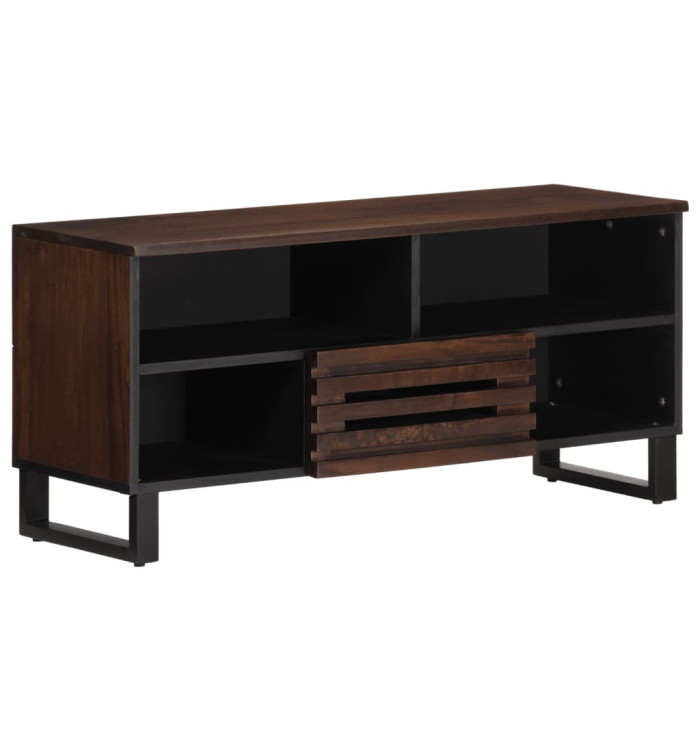 Meuble TV marron 100x34x46 cm bois massif manguier | Mobilier & Déco