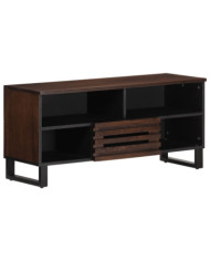 Meuble TV marron 100x34x46 cm bois massif manguier | Mobilier & Déco