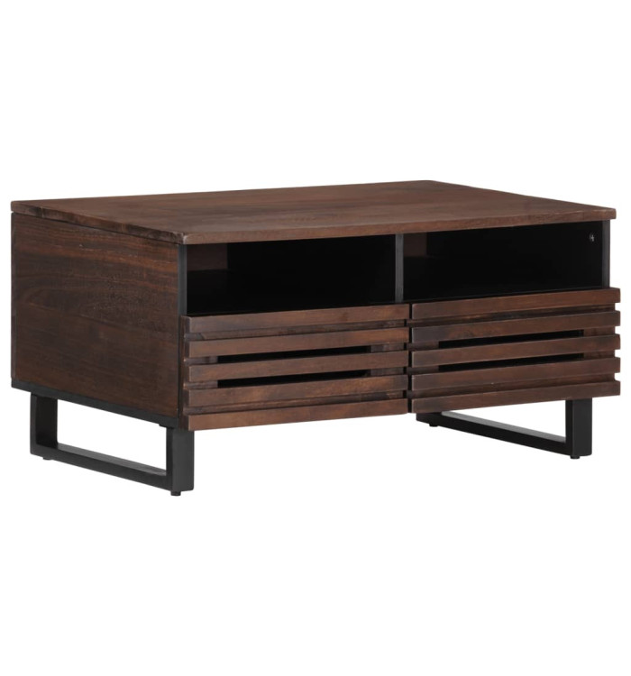 Table basse marron 80x55x40 cm bois de massif manguier | Mobilier & Déco