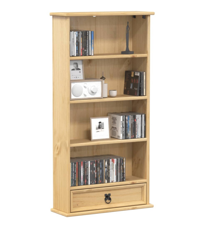 Armoire à CD Corona 52x17,5x103 cm bois de pin massif | Mobilier & Déco