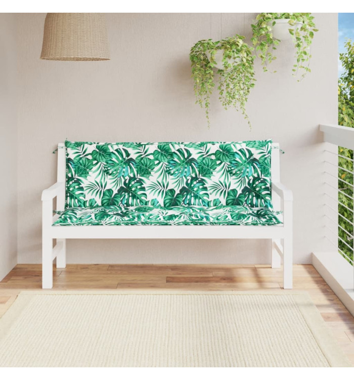 Coussins de banc de jardin lot de 2 motif de feuilles | Mobilier & Déco