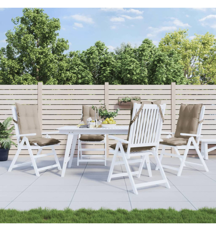 Coussins de chaise à dossier haut lot de 4 taupe tissu oxford | Mobilier & Déco