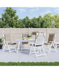 Coussins de chaise à dossier haut lot de 4 taupe tissu oxford | Mobilier & Déco