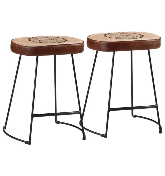 Tabourets de bar lot de 2 marron foncé 40x29,5x53 cm | Mobilier & Déco