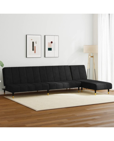 Ensemble de canapés 2 pcs noir velours | Mobilier & Déco