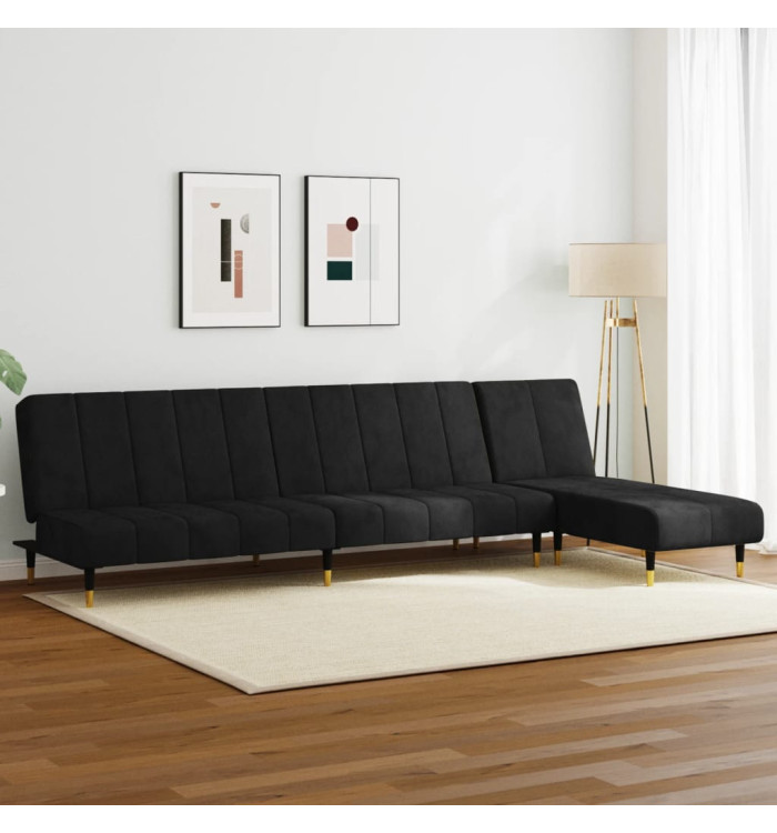 Ensemble de canapés 2 pcs noir velours | Mobilier & Déco