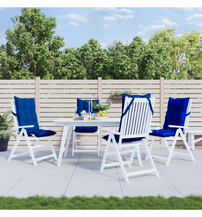 Coussins de chaise à dossier haut lot de 4 bleu royal | Mobilier & Déco