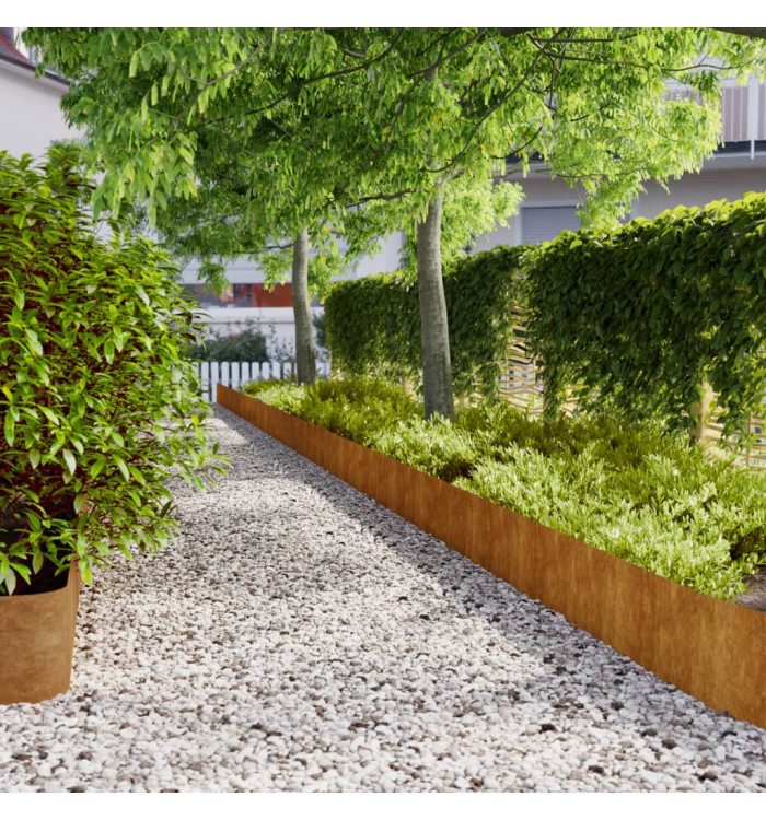 Bordures de pelouse 10 pcs 25x103 cm acier corten flexible | Mobilier & Déco