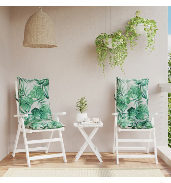 Coussins de chaise à dossier haut lot de 2 modèle de feuille | Mobilier & Déco