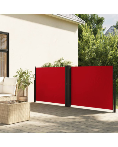 Auvent latéral rétractable rouge 140x600 cm | Mobilier & Déco