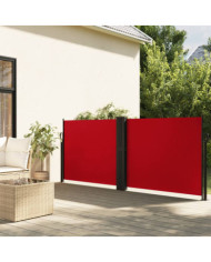 Auvent latéral rétractable rouge 140x600 cm | Mobilier & Déco