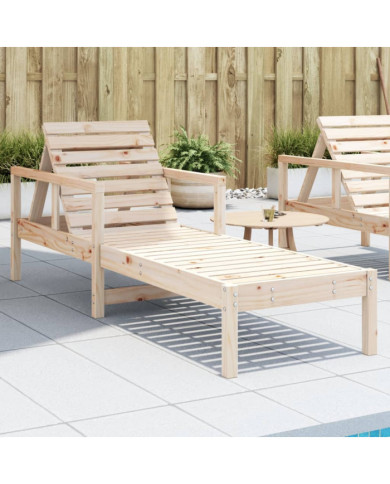 Chaise longue 199,5x62x55 cm bois massif de pin | Mobilier & Déco