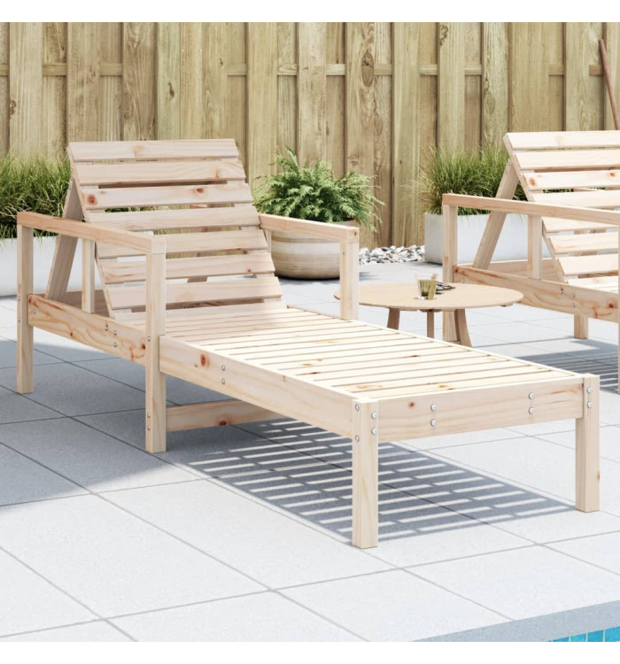 Chaise longue 199,5x62x55 cm bois massif de pin | Mobilier & Déco