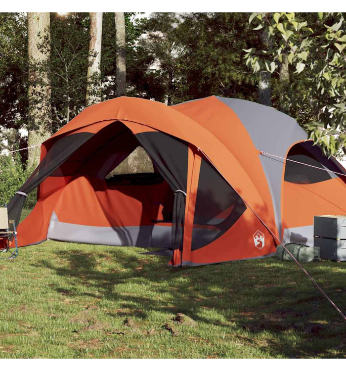 Tente de cabine familiale 6 personnes gris orange imperméable | Mobilier & Déco